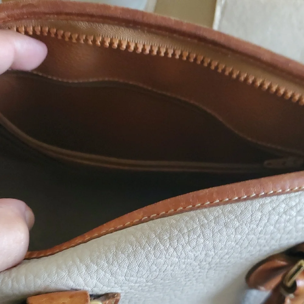 Dooney & Bourke Cream and‎ Tan Satchel/leather Speedy